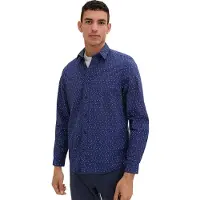 Tom Tailor Printed 1037062 Long Sleeve Shirt Bleu S Homme