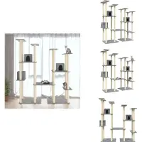 vidaXL Arbre à chat avec colonnes à griffer en sisal gris clair 174 cm - Arbres à chat