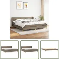 The Living Store Lit Boxspring avec matelas Taupe 200x200 cm Tissu