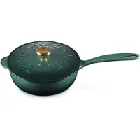 Le Creuset Casserole à manche Couvercle HOLLY Artichaut, Poêle + casserole, Vert, Or