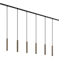 QAZQA Système d'éclairage sur rail moderne avec 6 suspensions bronze monophasé - Slimline Keno