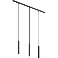 QAZQA Système d'éclairage sur rail moderne avec 3 suspensions noires monophasées - Slimline Keno