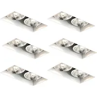 QAZQA Ensemble de 6 spots encastrés blancs GU10 70 mm 2 lumières sans cadre - Oneon