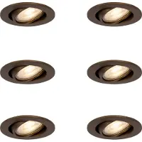 QAZQA Ensemble de 6 spots encastrés modernes bronze foncé orientables - Cisco
