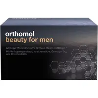 Orthomol VET Beauty for Men - soutient la peau, les cheveux et les ongles chez les hommes - avec coenzyme Q10, biotine et zinc - flacons buvables, 30 portions quotidiennes