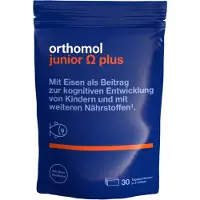 Orthomol VET junior Omega plus - avec du fer pour contribuer au développement cognitif normal des enfants - avec des acides gras oméga-3, du zinc et des vitamines B, 30 portions quotidiennes