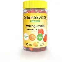 Hübner Naturarzneimittel GmbH Dekristolvit D3 1000 I.U. Gommes molles à partir de 3 ans pour toute la famille, 60 pcs. Oursons en gomme