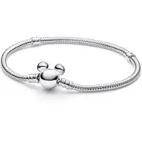 Pandora Bracelet Disney Maille Serpent Fermoir Mickey Pandora Moments