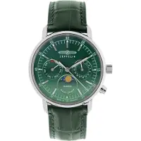 Zeppelin 8635-4 Montre dame LZ 14 Marine phase de lune vert