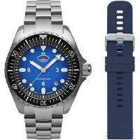 RUHLA Ruhl 1929 NVA Commando 4960M-3 SET montre, Blanc, Bleu, (Horloge analogique, Montre de plongée)