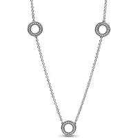Pandora Collier À Chaîne Cercles Pavé