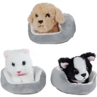 Van Manen Veenendaal Take Me Home Knuffel Pluche - Hond of Poes in Mand, 12cm