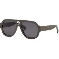 Philipp Plein Spp143 Geometric Sunglasses Vert,Gris Smoke/CAT3 Homme