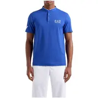 EA7 pour homme. 8NPT21_PJEMZ Polo Ventus7 M Serafino bleu (M), Sport, Tennis/Padel, Polyamide, Manche courte
