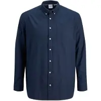 Jack & Jones Oxford Plus Size Long Sleeve Shirt Bleu 8XL Homme
