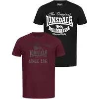 Lonsdale T-Shirt gris foncé / merlot / noir / blanc