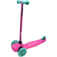 Zinc 3 Wheeled Sparkle Light Up Scooter Rose Enfants