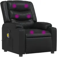 vidaXL Fauteuil de massage noir similicuir