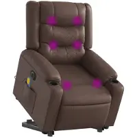 vidaXL Fauteuil de massage avec releveur électrique Gris Similicuir