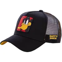 Capslab Hommes, Casquette, Casquette Looney Tunes Daffy Duck, Noir, Rouge, (Taille unique)