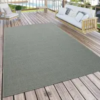 Paco Home Tapis d'extérieur résistant aux intempéries Jardin & terrasse tissé à plat Uni aspect sisal robuste Taille 120x160 cm