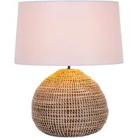 Lucide Lampe de table en herbe marine Maduka Ø 45cm - brun avec teinte blanche