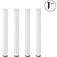 vidaXL Pieds de table de bar 4 pcs. Blanc 90-92 cm Acier
