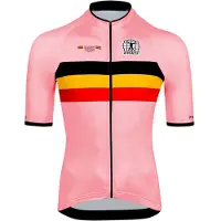 Bioracer Icon Official Belgian Cycling Short Sleeve Jersey Rose L Homme