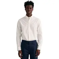 Gant Reg Pinpoint Oxford Long Sleeve Shirt Blanc M Homme