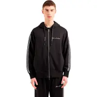 Armani Exchange Veste de survêtement noir / blanc