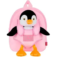 Perletti Peggie Penguin Sac à dos réversible avec peluche 27cm