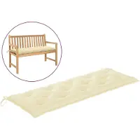 vidaXL Coussin de banc de jardin blanc crème 150x50x7 cm tissu oxford