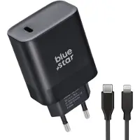 Blue Star Chargeur secteur avec port USB-C et câble Lightning - 3A 20W avec fonction de charge PD et QC 4.0