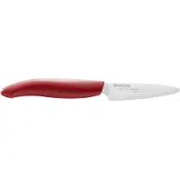 Kyocera - Fk-075-Wh Rd - Petit Couteau D'office - Manche Rouge - Lame Céramique Blanche - 7,5 Cm