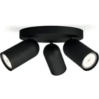 Philips myliving 5058330PN, Spot d'éclairage en surface, GU10, 3 Glühbirne(n), LED, 220-240, Schwarz