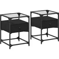 vidaXL Tables de chevet 2 pcs noir 40x40x55 cm bois d’ingénierie