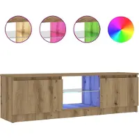vidaXL Armoire TV avec lampes LED Chêne Artisan 120x30x36 cm