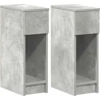 vidaXL Tables de chevet avec tiroir 2 pcs gris béton 20x36x60 cm