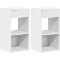 vidaXL Tables de chevet avec tiroir 2 pcs blanc 35x34x66,5 cm