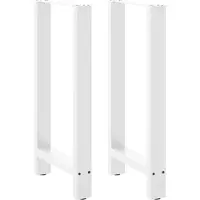 vidaXL Pieds de table de bar blanc 2 pcs. 40x(90-91) cm acier