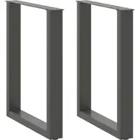 vidaXL Pieds de table de salle à manger en U 2 pcs. Anthracite 70x(72-73) cm Acier