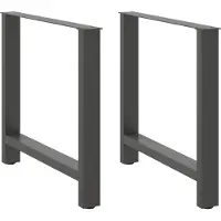 vidaXL Pieds de table de salle à manger Anthracite 2 pcs. 80x(72-73) cm Acier