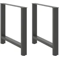 vidaXL Pieds de table de salle à manger Anthracite 2 pcs. 70x(72-73) cm Acier