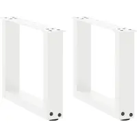 vidaXL Pieds de table basse en U 2 pcs. Blanc 40x(30-31) cm Acier