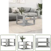 The Living Store Table basse gris béton 59,5x59,5x40 cm Bois composite