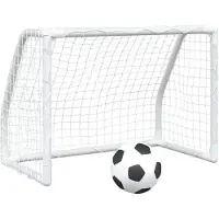 vidaXL Buts de football pour enfants 2 pcs. avec ballon Blanc 64x35x48 cm Métal