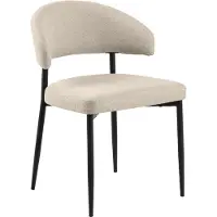 Giga Chaise de salle à manger Edina - tissu et acier - beige