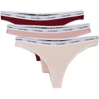 Calvin Klein 000qd5209e Thong 3 Units Rouge,Rose L Femme