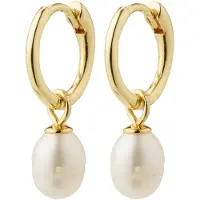 Pilgrim Boucles d'oreilles 'BERTHE' or / blanc perle
