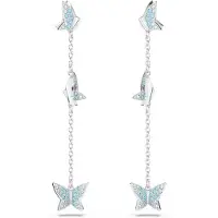 Swarovski Lilia Drop Boucles d'oreilles Papillon bleu, (Métal )